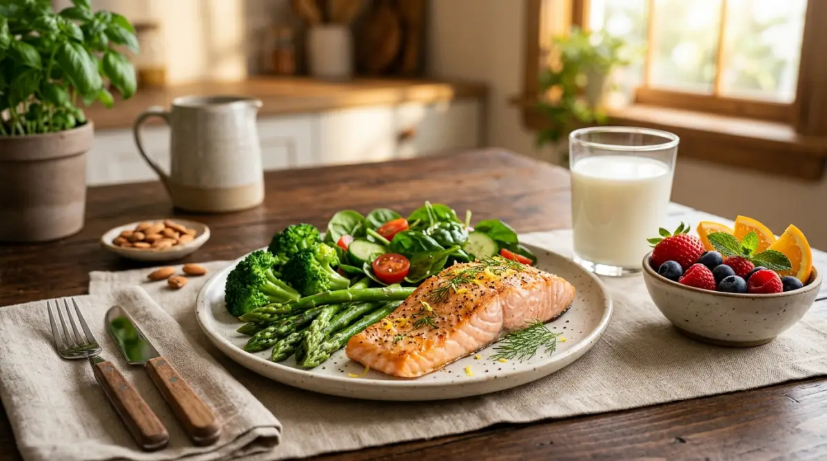 Sữa đặc trị và bữa ăn hàng ngày Bữa ăn cân bằng kết hợp với sữa đặc trị để hỗ trợ dinh dưỡng tối ưu.